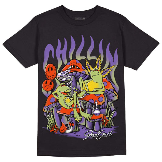 Canyon Purple 4s DopeSkill T-Shirt Chillin Graphic - Black