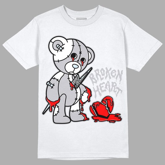 Jordan 11 Retro Low Cement Grey DopeSkill T-Shirt Broken Heart Graphic Streetwear - White