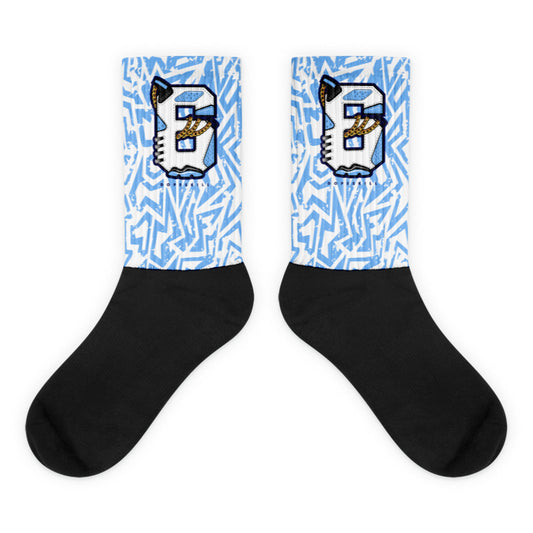 Jordan 6 University Blue Dopeskill Socks Curved Graphic Streetwaer