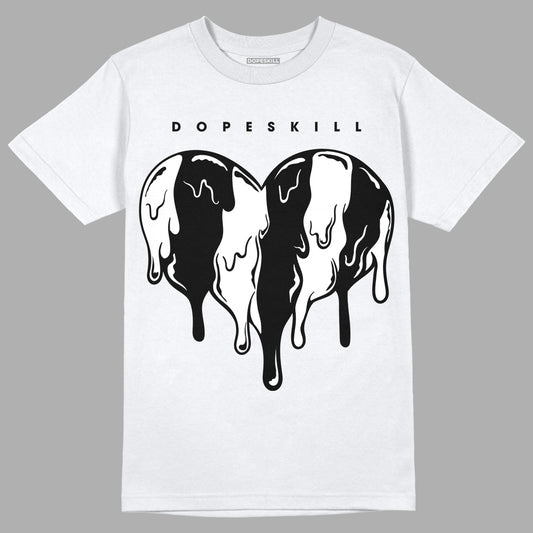 Jordan 1 High 85 Black White DopeSkill T-Shirt Slime Drip Heart Graphic Streetwear - White