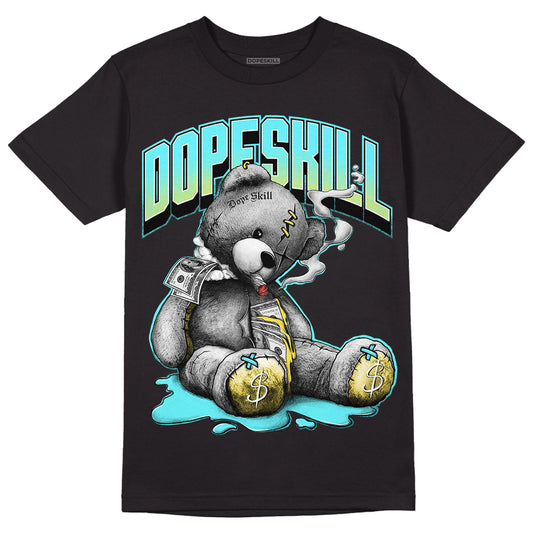 Aqua 5s DopeSkill T-Shirt Sick Bear Graphic - Black