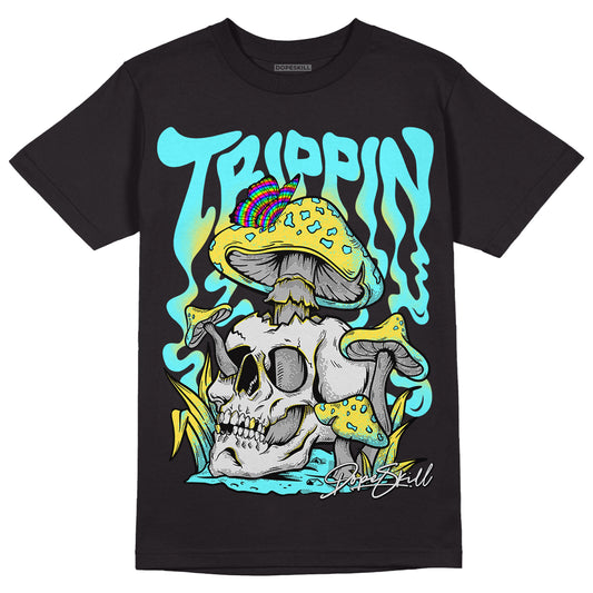 Aqua 5s DopeSkill T-Shirt Trippin Graphic - Black