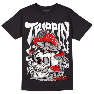 Jordan 1 High 85 Black White DopeSkill T-Shirt Trippin Graphic Streetwear  - Black