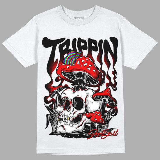 Jordan 1 High 85 Black White DopeSkill T-Shirt Trippin Graphic Streetwear  - White