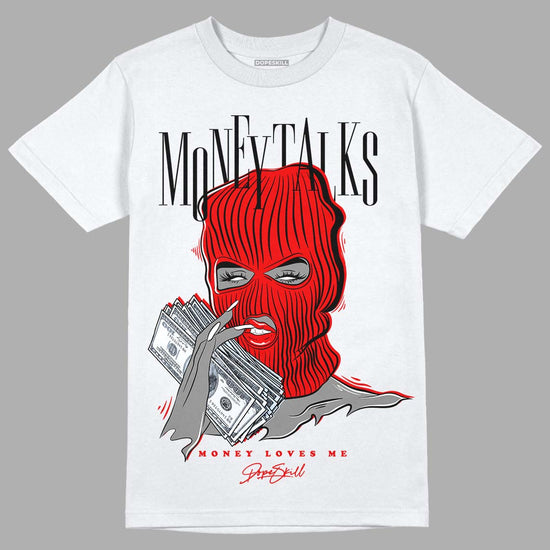 Cherry 11s DopeSkill T-Shirt Money Talks Graphic - White