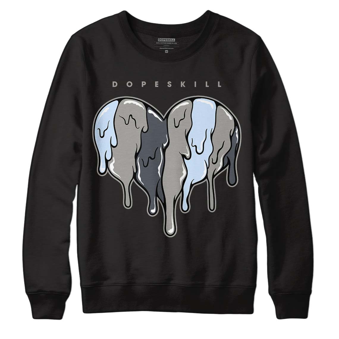 Jordan 6 Retro Cool Grey DopeSkill Sweatshirt Slime Drip Heart Graphic Streetwear - Black