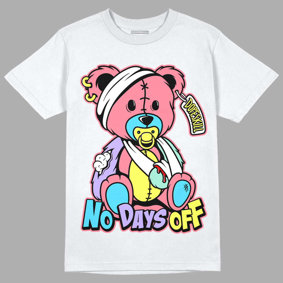 Candy Easter Dunk Low DopeSkill T-Shirt Hurt Bear Graphic - White