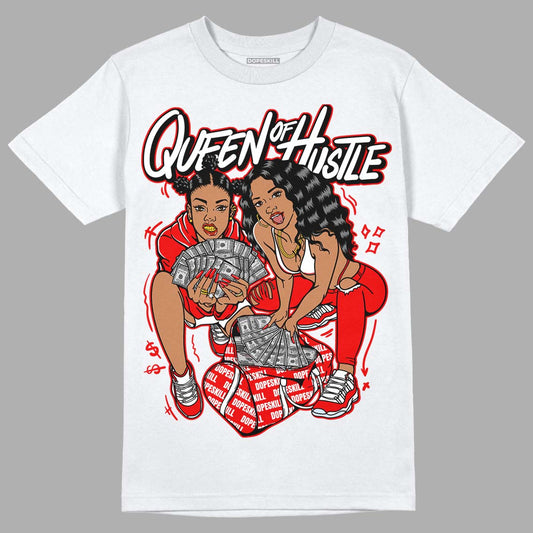 Cherry 11s DopeSkill T-Shirt Queen Of Hustle Graphic - White