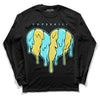 Aqua 5s DopeSkill Long Sleeve T-Shirt Slime Drip Heart Graphic - Black
