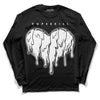 Panda White Black Dunk Low DopeSkill Long Sleeve T-Shirt Slime Drip Heart Graphic - Black
