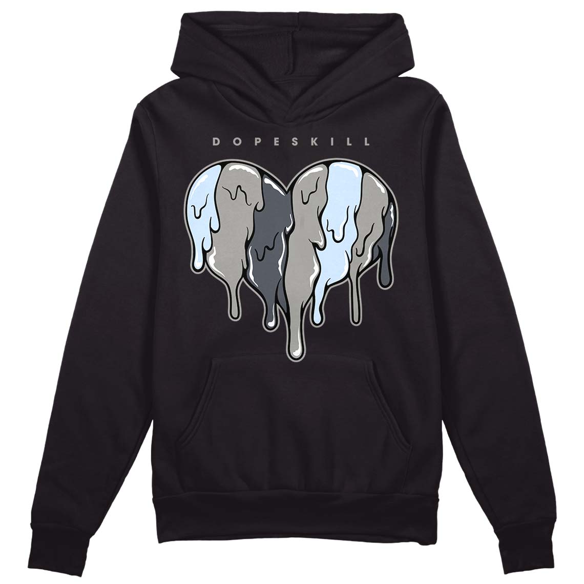 Jordan 6 Retro Cool Grey DopeSkill Hoodie Sweatshirt Slime Drip Heart Graphic Streetwear - Black