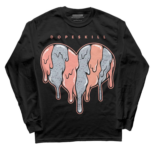 DJ Khaled x Jordan 5 Retro ‘Crimson Bliss’ DopeSkill Long Sleeve T-Shirt Slime Drip Heart Graphic Streetwear - Black