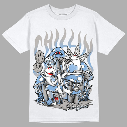 Jordan 5 Retro University Blue DopeSkill T-Shirt Chillin Graphic Streetwear - White