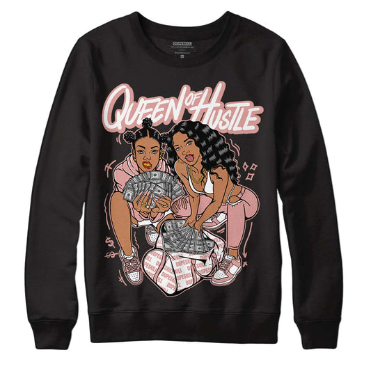 Rose Whisper Dunk Low DopeSkill Sweatshirt Queen Of Hustle Graphic - Black