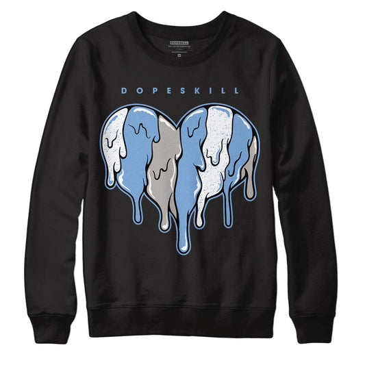 Jordan 5 Retro University Blue DopeSkill Sweatshirt Slime Drip Heart Graphic Streetwear - Black