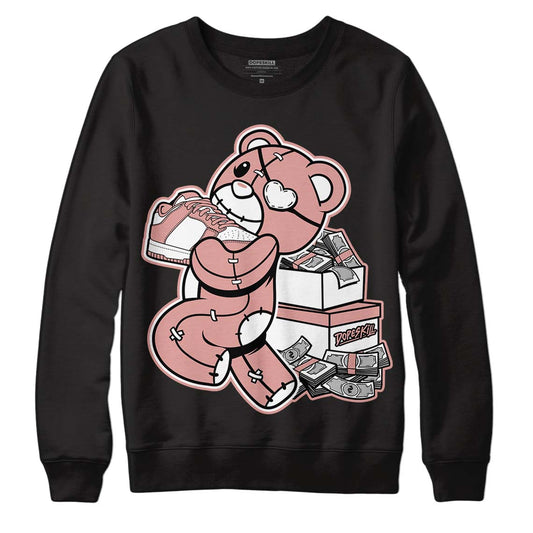 Rose Whisper Dunk Low DopeSkill Sweatshirt Bear Steals Sneaker Graphic - Black