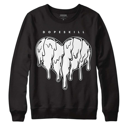 Jordan 1 High 85 Black White DopeSkill Sweatshirt Slime Drip Heart Graphic Streetwear - Black
