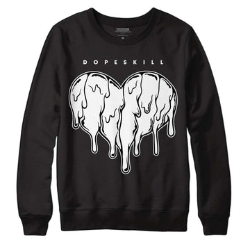 Jordan 1 High 85 Black White DopeSkill Sweatshirt Slime Drip Heart Graphic Streetwear - Black