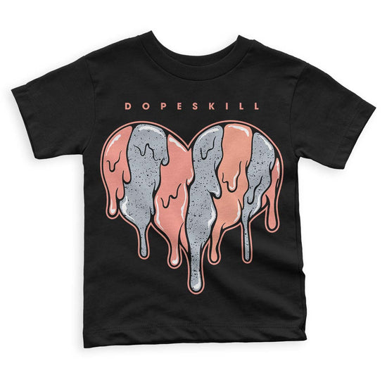 DJ Khaled x Jordan 5 Retro ‘Crimson Bliss’ DopeSkill Toddler Kids T-shirt Slime Drip Heart Graphic Streetwear  - Black