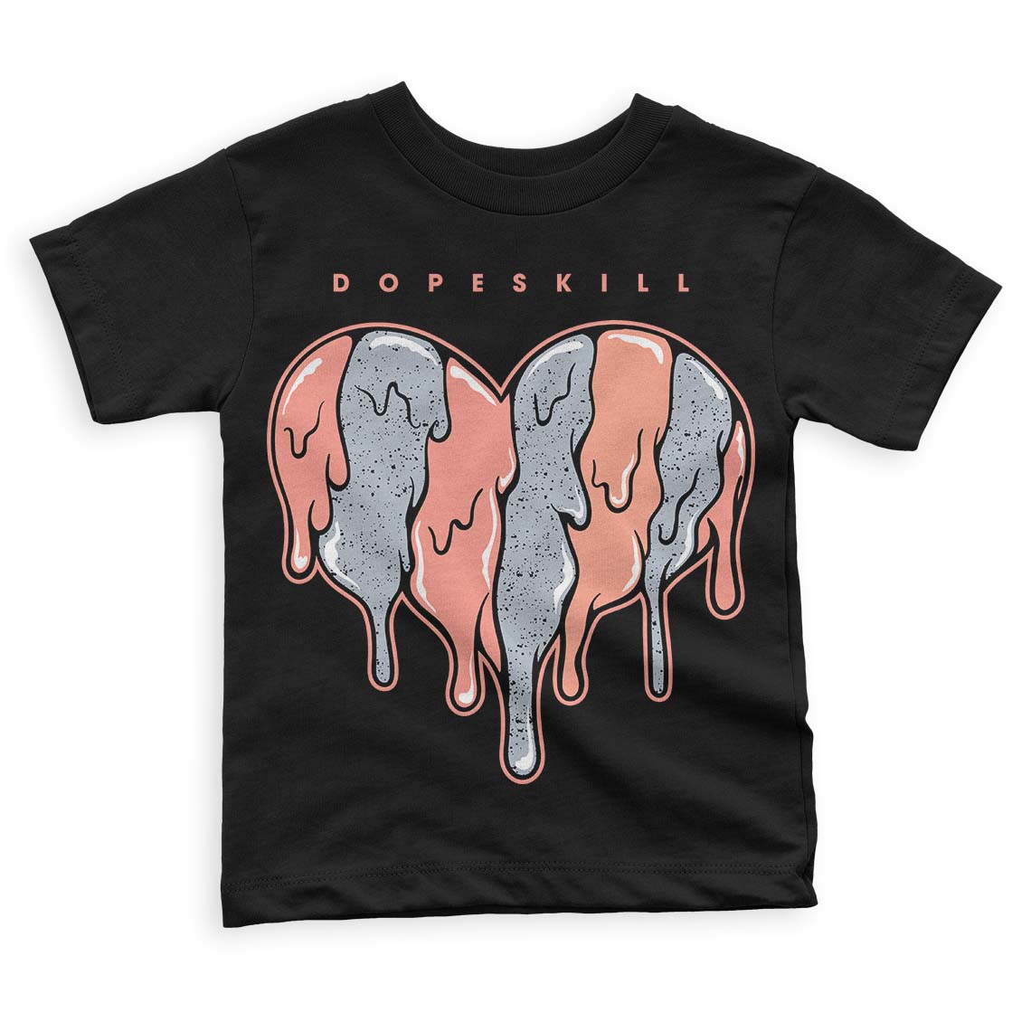 DJ Khaled x Jordan 5 Retro ‘Crimson Bliss’ DopeSkill Toddler Kids T-shirt Slime Drip Heart Graphic Streetwear  - Black