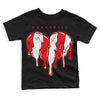Cherry 11s  DopeSkill Toddler Kids T-shirt Slime Drip Heart Graphic - Black
