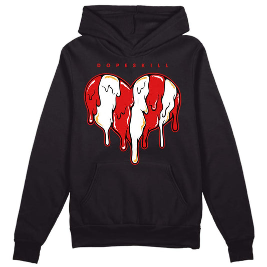 Dunk Low Gym Red DopeSkill Hoodie Sweatshirt Slime Drip Heart Graphic - Black