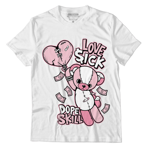 Question Mid Pink Toe DopeSkill T-Shirt Love Sick Graphic - White 