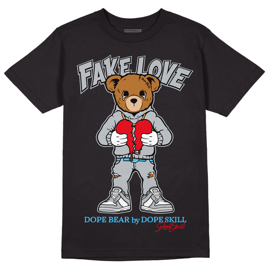 Dunk Low Lottery Pack Grey Fog DopeSkill T-Shirt Fake Love Graphic - Black 