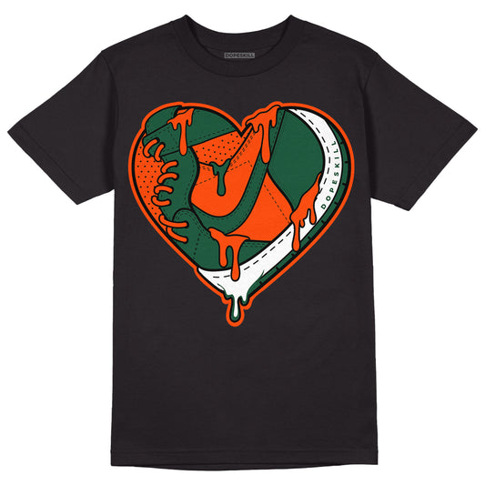 Dunk Low Team Dark Green Orange DopeSkill T-Shirt Heart Jordan Graphic - Black