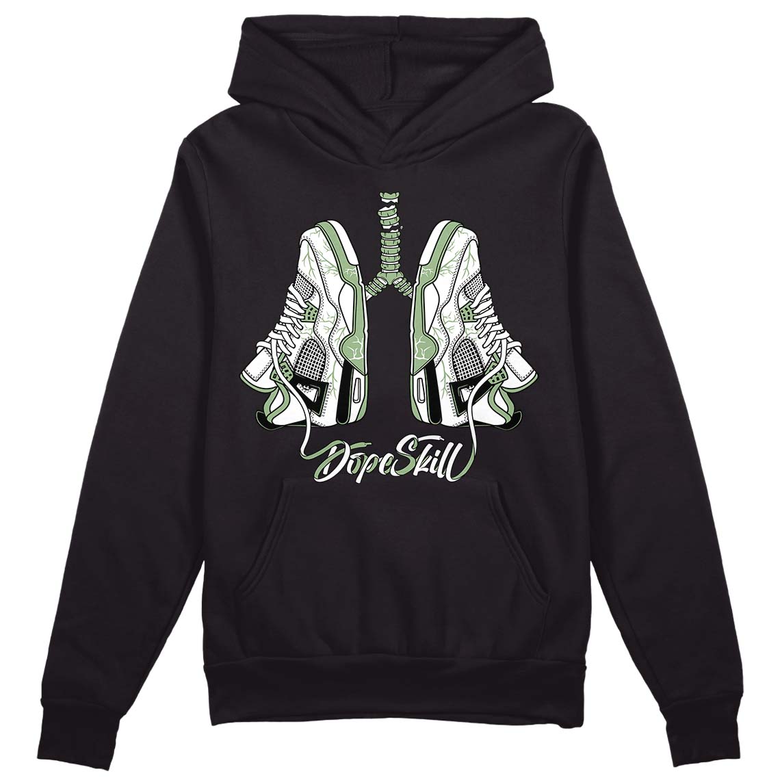 Jordan 4 Retro “Seafoam” DopeSkill Hoodie Sweatshirt Breathe Graphic Streetwear - Black