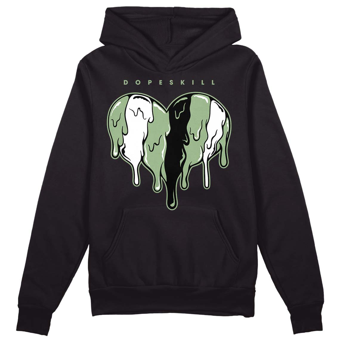 Jordan 4 Retro “Seafoam” DopeSkill Hoodie Sweatshirt Slime Drip Heart Graphic Streetwear  - Black