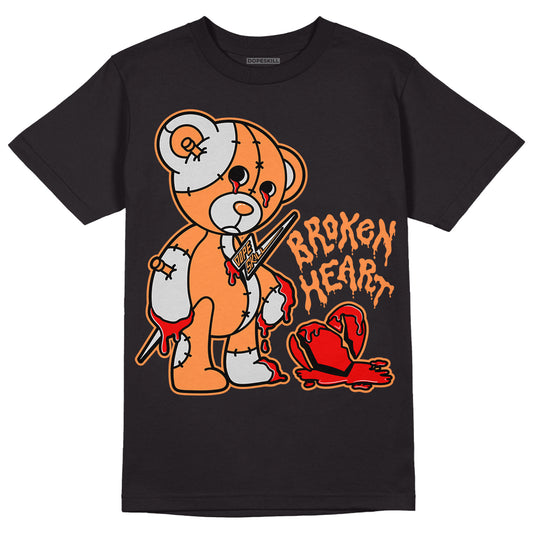 Dunk Low Peach Cream (W) DopeSkill T-Shirt Broken Heart Graphic - Black