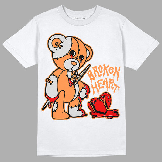 Dunk Low Peach Cream (W) DopeSkill T-Shirt Broken Heart Graphic - White