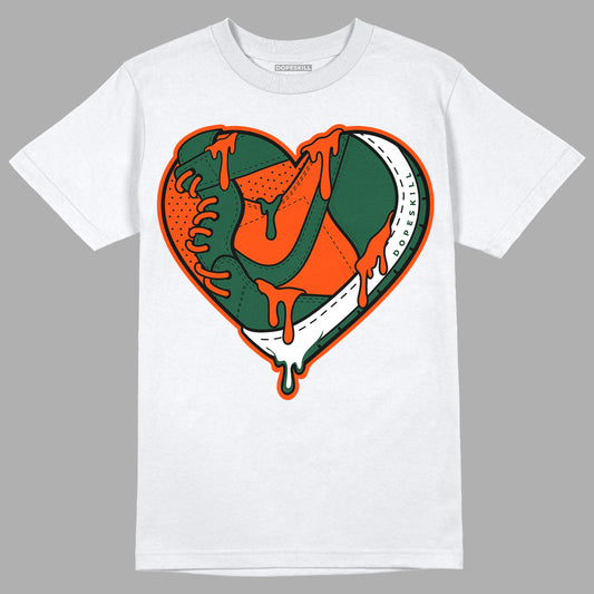 Dunk Low Team Dark Green Orange DopeSkill T-Shirt Heart Jordan Graphic - White
