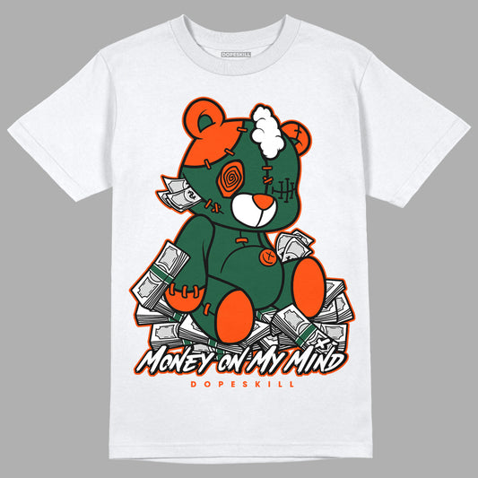 Dunk Low Team Dark Green Orange DopeSkill T-Shirt MOMM Bear Graphic - White