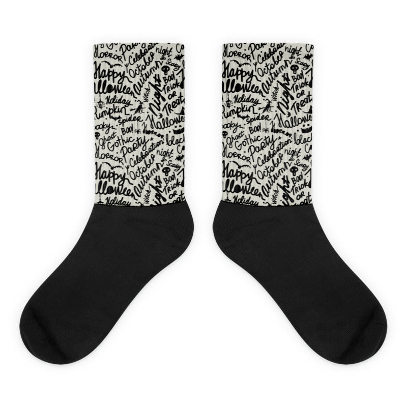 Halloween Sublimated Socks Match Jordan 4 Military Black