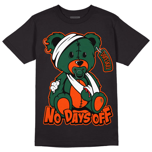 Dunk Low Team Dark Green Orange DopeSkill T-Shirt Hurt Bear Graphic - Black