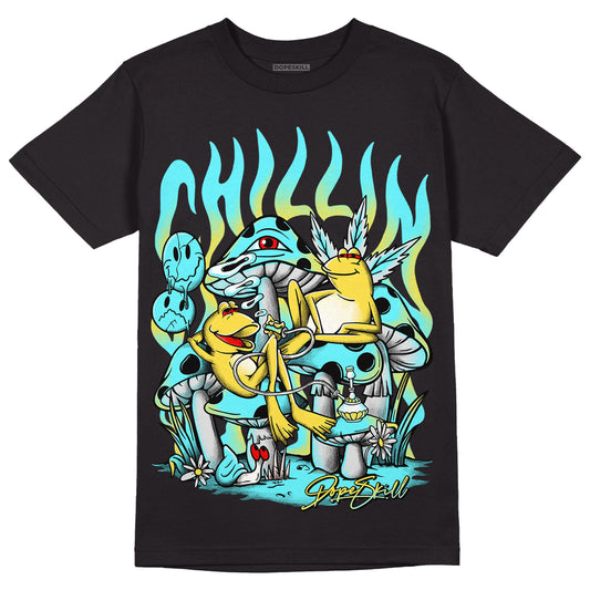 Aqua 5s DopeSkill T-Shirt Chillin Graphic - Black