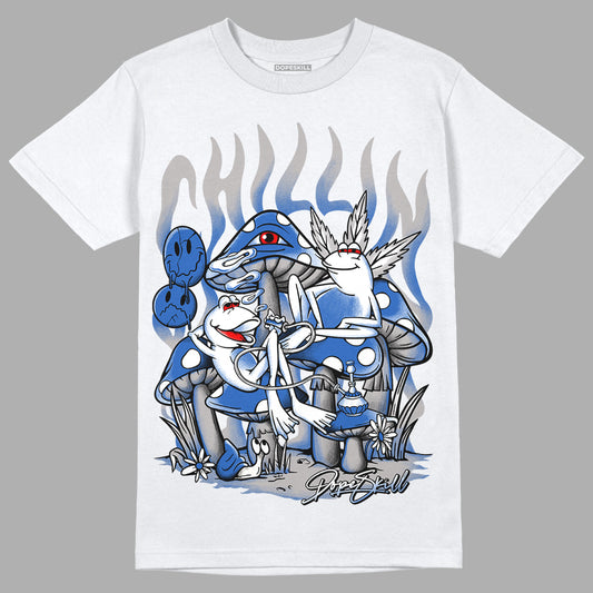 True Blue 1s DopeSkill T-Shirt Chillin Graphic - White