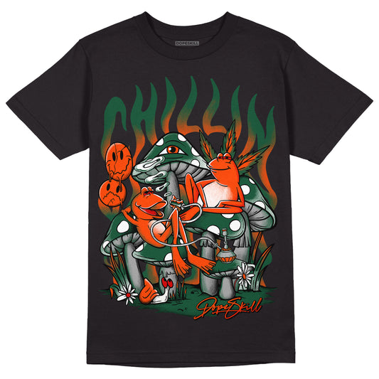 Dunk Low Team Dark Green Orange DopeSkill T-Shirt Chillin Graphic - Black