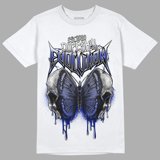 Racer Blue White Dunk Low DopeSkill T-Shirt DopeSkill Evolution Graphic - White 