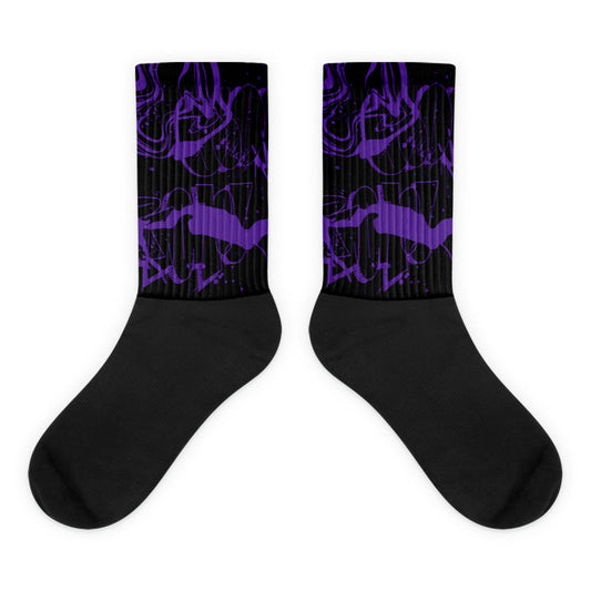 AJ 13 Court Purple Dopeskill Socks Graffiti Graphic