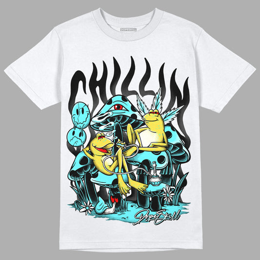 Aqua 5s DopeSkill T-Shirt Chillin Graphic - White