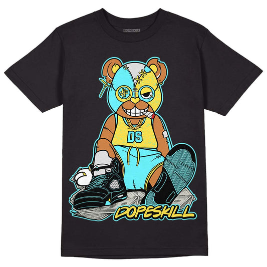 Jordan 5 Aqua DopeSkill T-Shirt Greatest  Graphic Streetwear - Black 