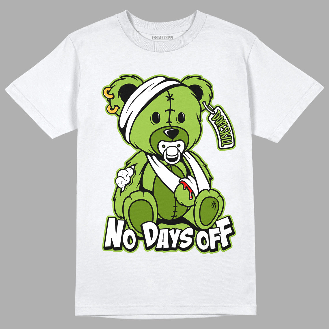 Dunk Low 'Chlorophyll' DopeSkill T-Shirt Hurt Bear Graphic - White