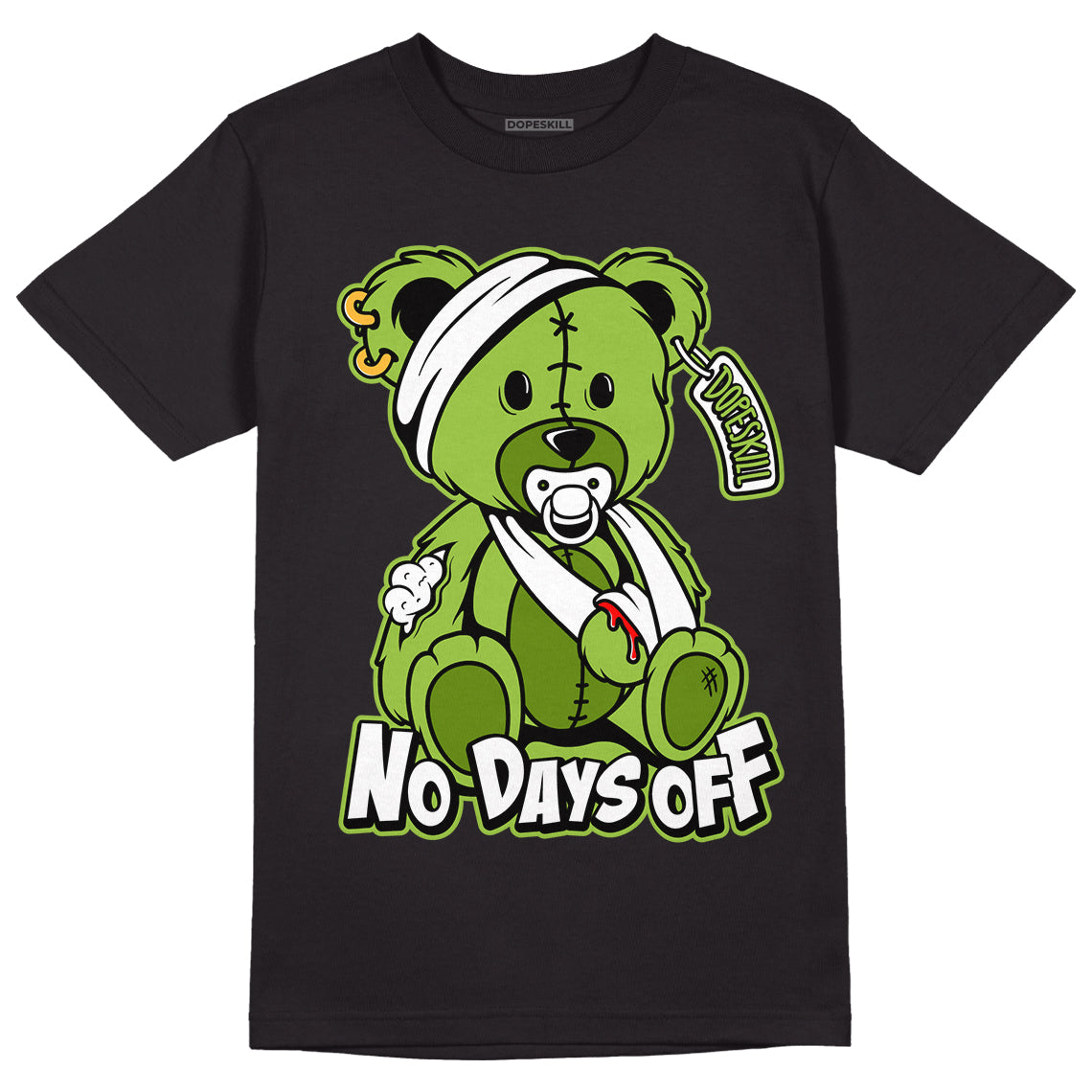Dunk Low 'Chlorophyll' DopeSkill T-Shirt Hurt Bear Graphic - Black