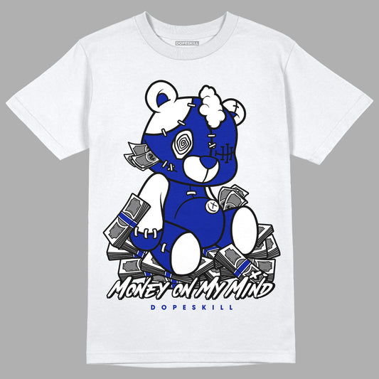 Racer Blue White Dunk Low DopeSkill T-Shirt MOMM Bear Graphic - White 