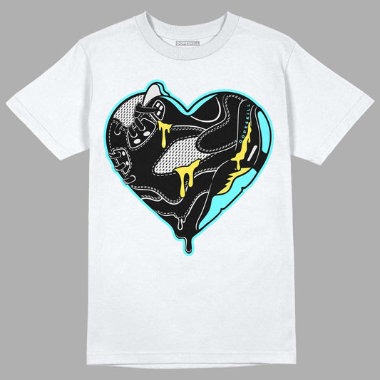 Aqua 5s DopeSkill T-Shirt Heart Jordan 5 Graphic - White