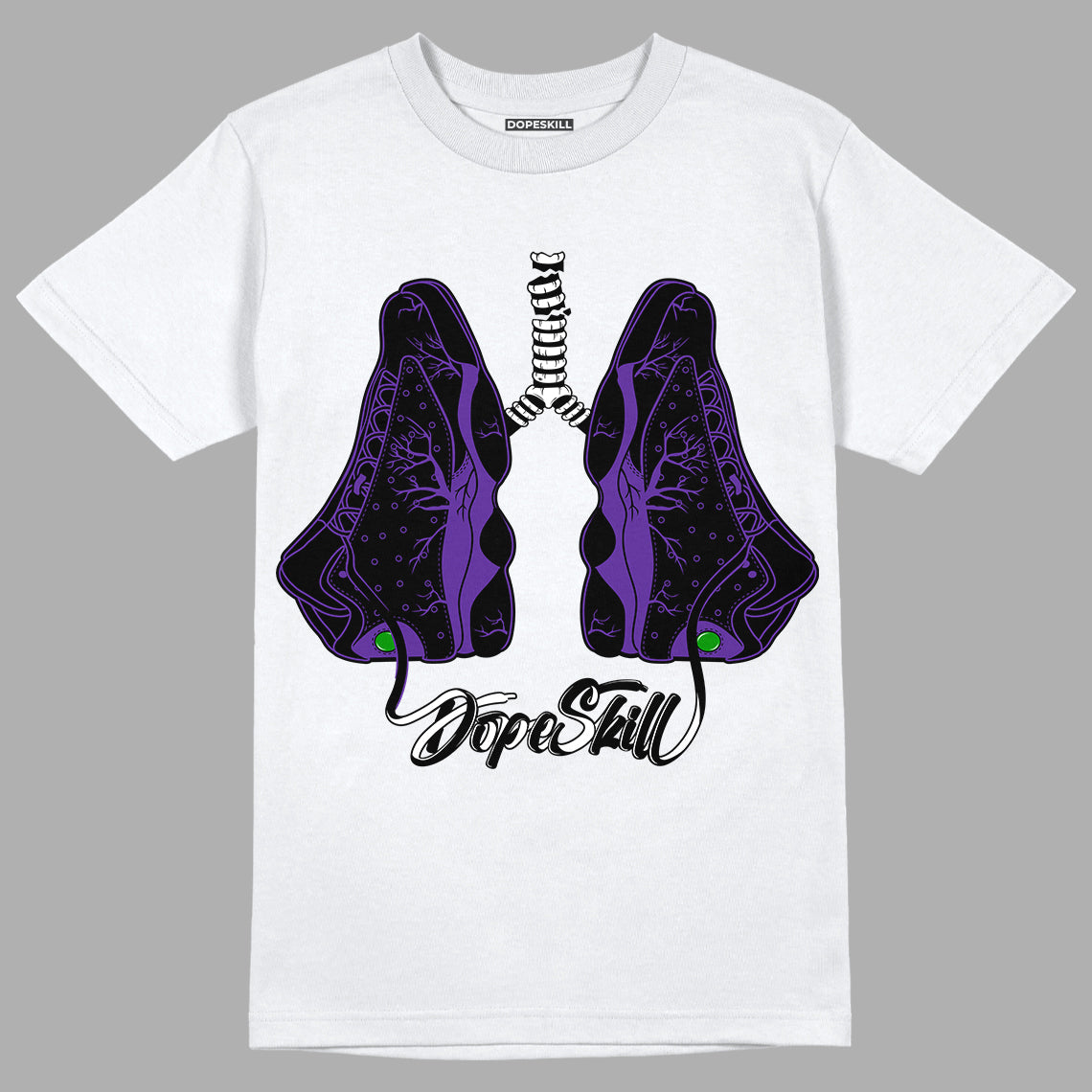 Court Purple 13s DopeSkill T-Shirt Breathe Graphic - White