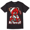 Fire Red 3s DopeSkill T-Shirt Hurt Bear Graphic - Black